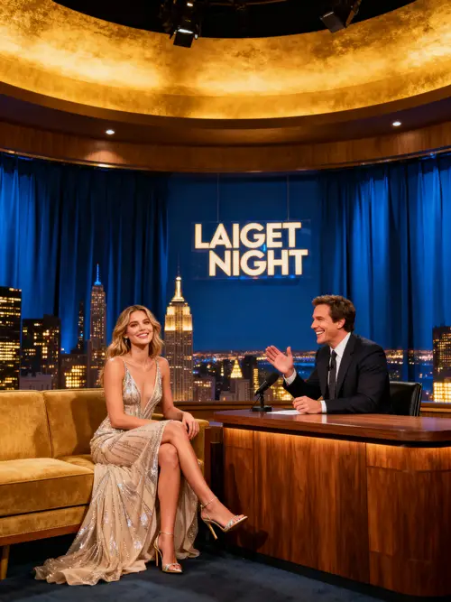 Glamorous Late Night Talk Show Appearance