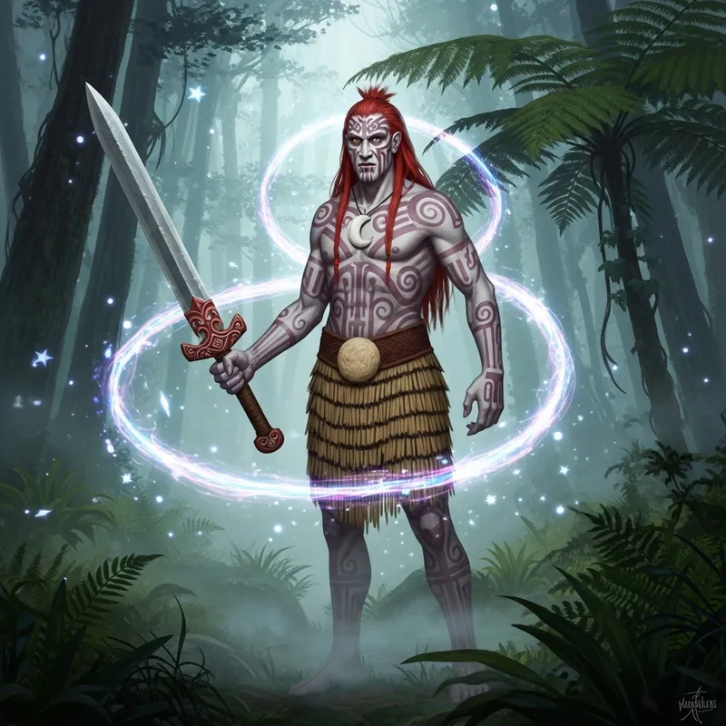 Mythic Patupaierehi: Enchanting Maori Vampire Elves in Fern Forest
