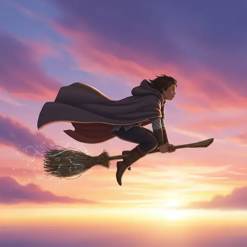 Swift Soaring through Radiant Sunrise Sky | Enchanted Adventure