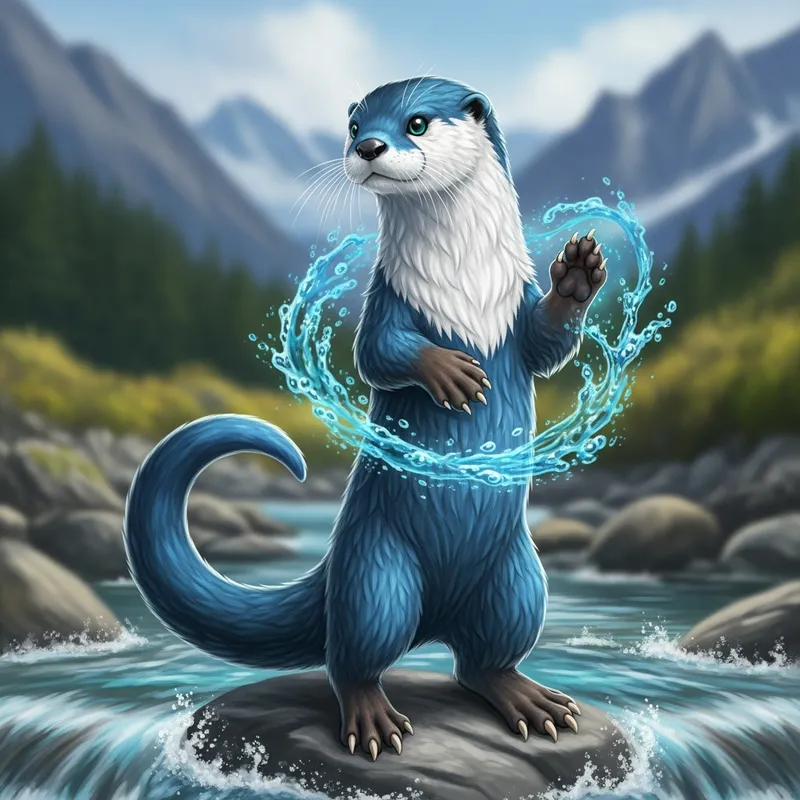 Chilean Otter Water-Type Pokemon - Mystical Aquatic Energy