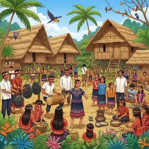 Authentic Indigenous Community Celebrating Cultural Traditions