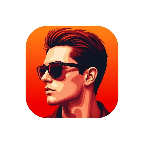 Abstract Red & Orange Icon for Sunglasses Sales Agency