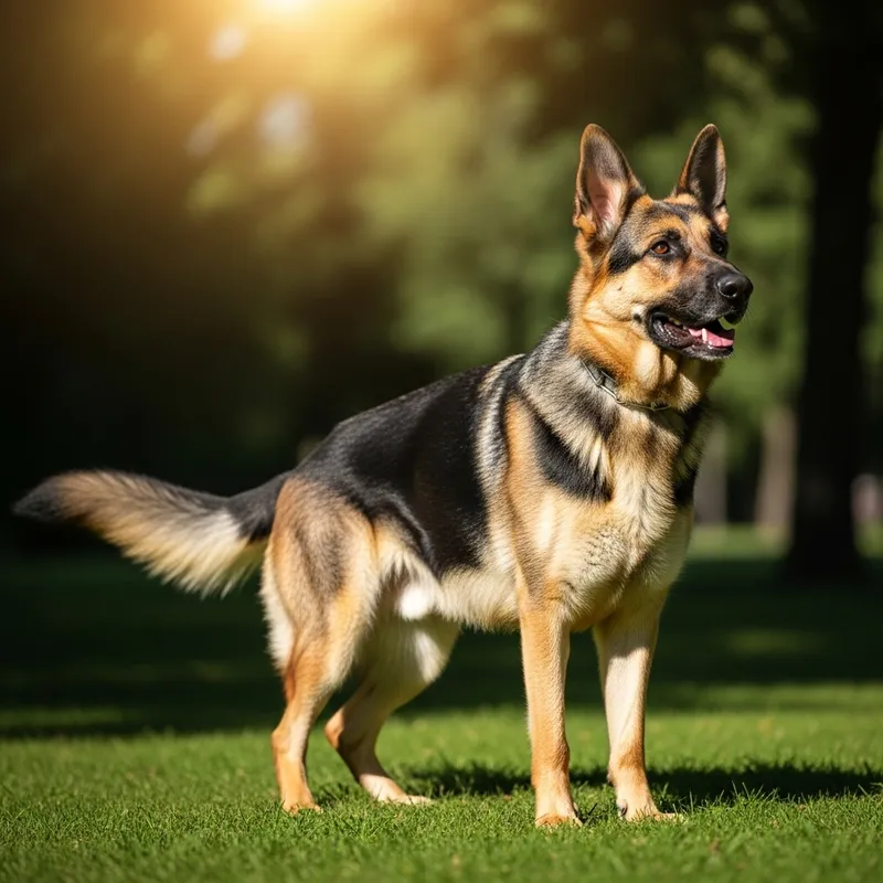 Majestic German Shepherd Dog in Green Park
