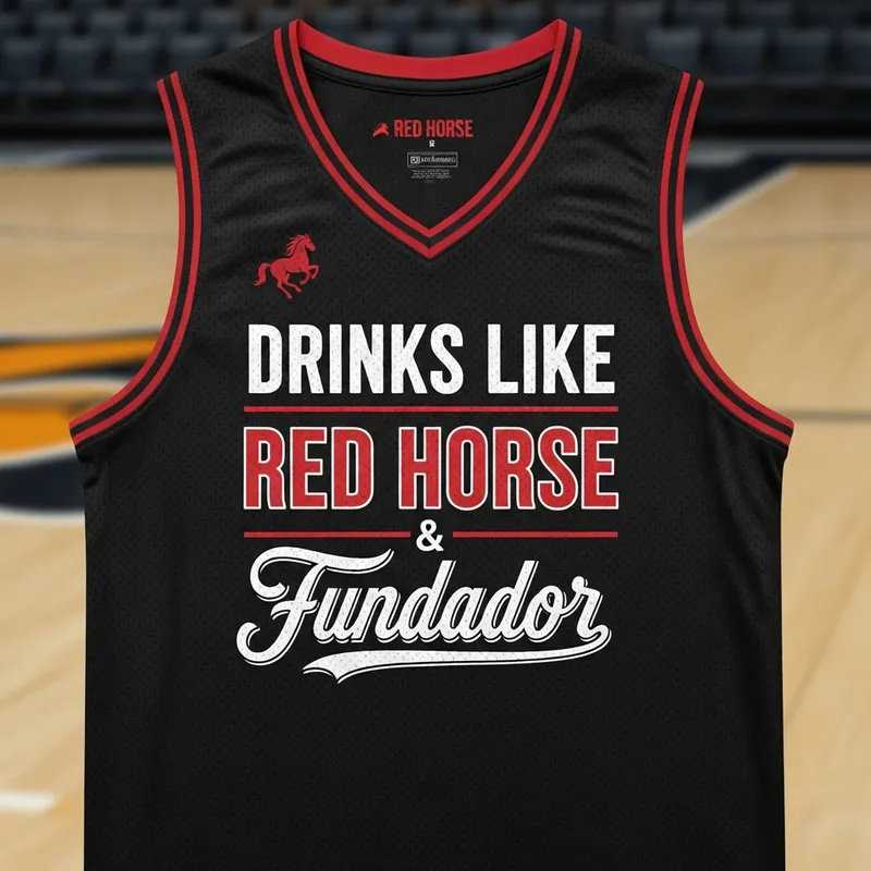 Basketball Jersey with Red Horse & Fundador Design
