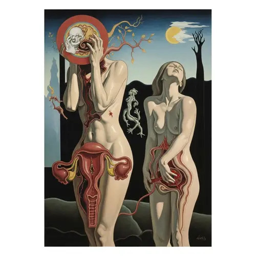Surrealistic Interpretation of Endometriosis Pain | Art Nouveau Style