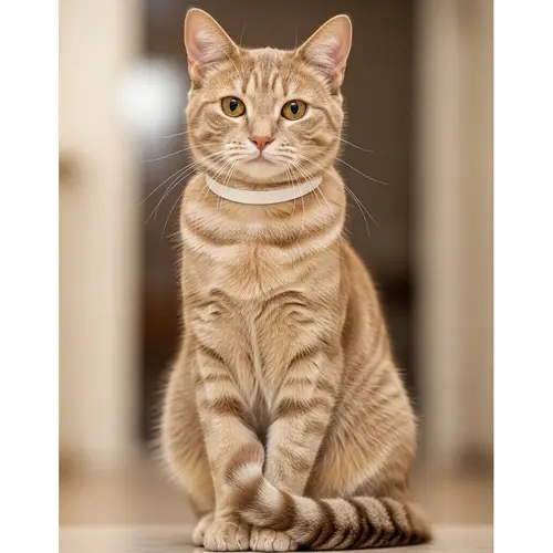 Light Brown Cat with White Collar
