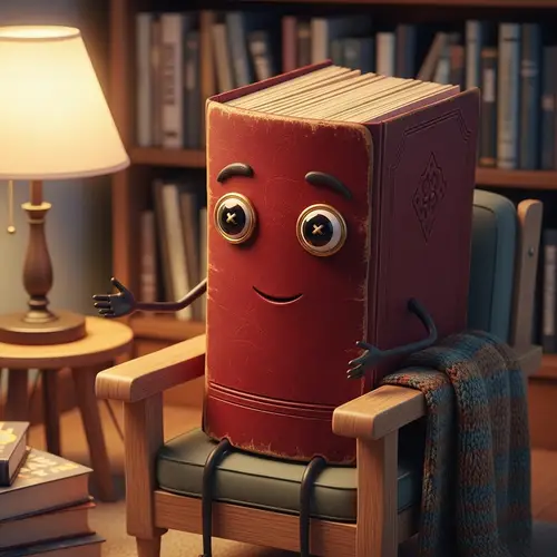 Anthropomorphic Book Seated on Chair | Cozy Reading Nook
