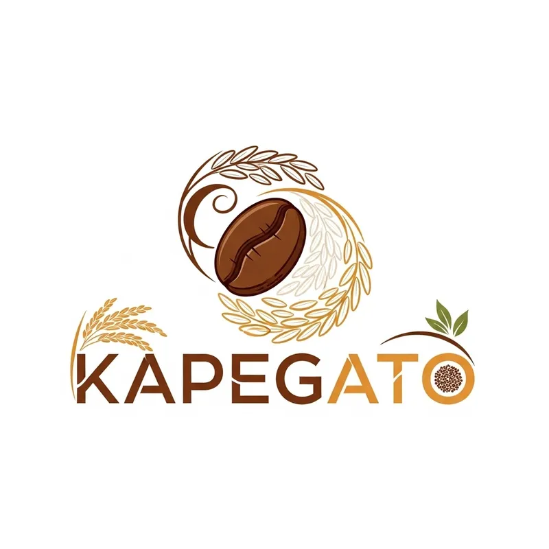 Unique KAPEGATO Rice Coffee Logo Design