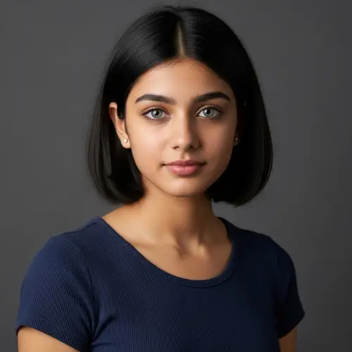 Fascinating Gray-Green Eyes: South Asian Teenage Girl