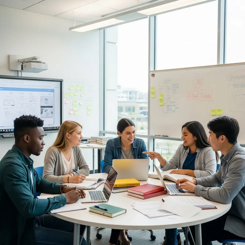 Modern Classroom Collaboration with Diverse Student Group