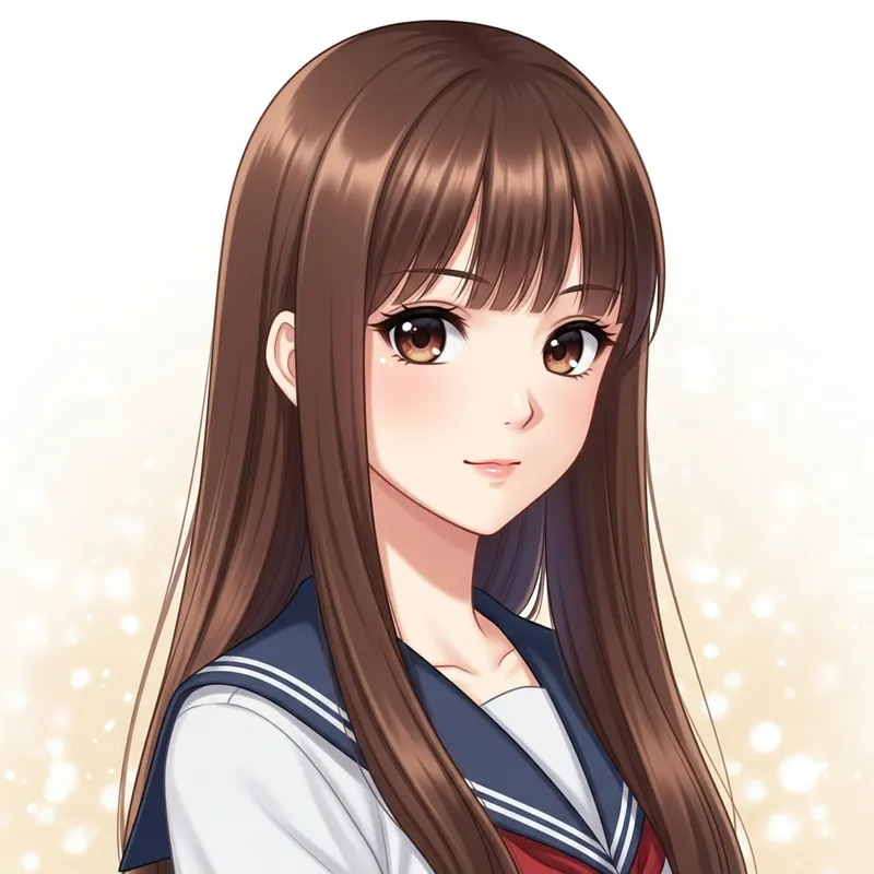 Charming Anime-Style Illustration of Young Caucasian Girl