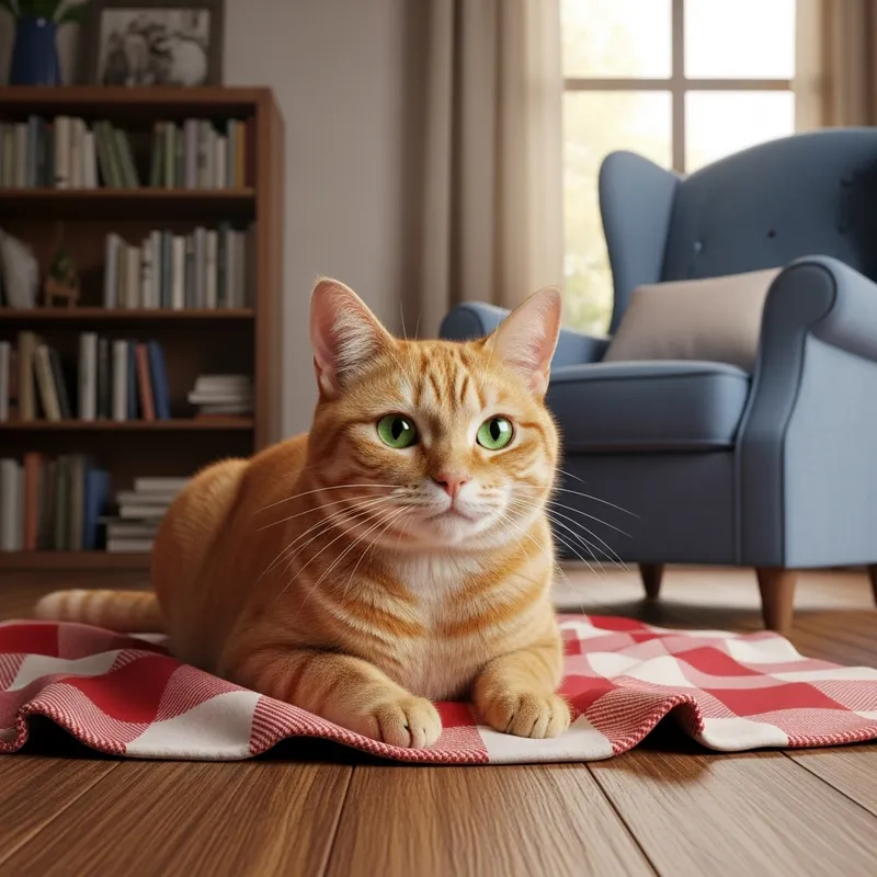 Orange Cat in Cozy Living Room Setting