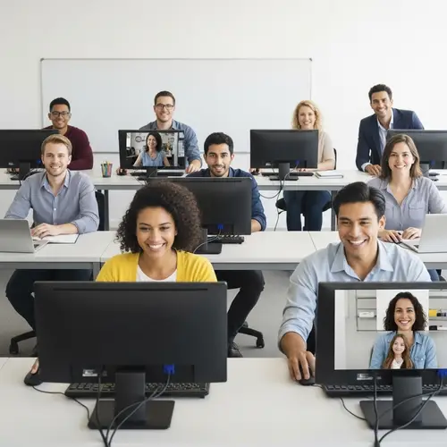 Cheerful Educators in Modern Classroom | Online Teaching Experts