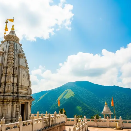 Ethereal Beauty of Sacred Temple in High-Altitude Terrain