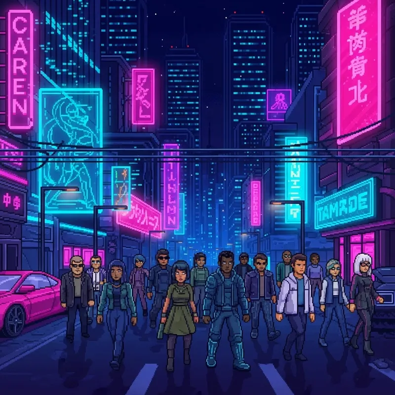 Cyberpunk Pixel Art Wallpaper 1920x1200