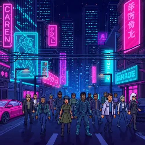 Cyberpunk Pixel Art Wallpaper 1920x1200