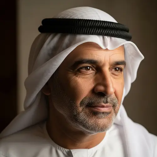 Middle-Aged Arab Man Wearing Traditional Agal
