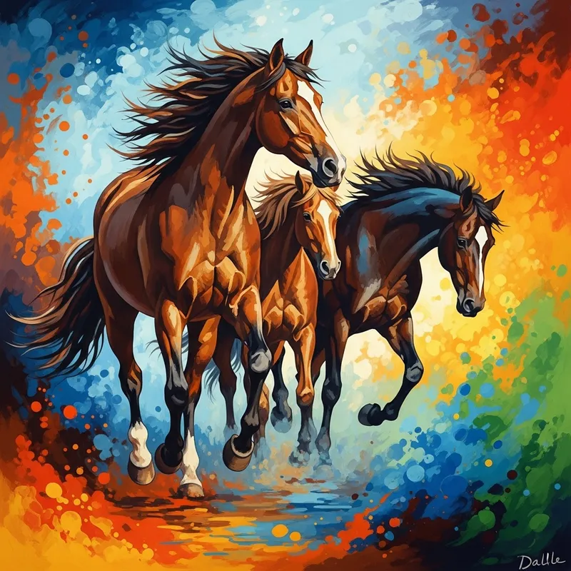 Captivating Essence of Abstract Horses Art