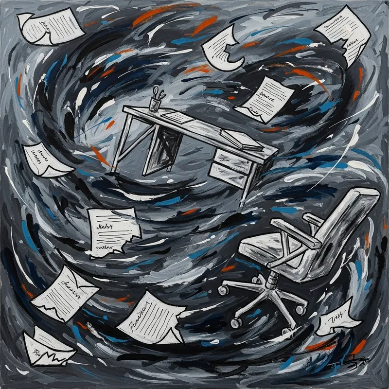 Job Insecurity Abstract Expressionism Painting - Contemporary Art