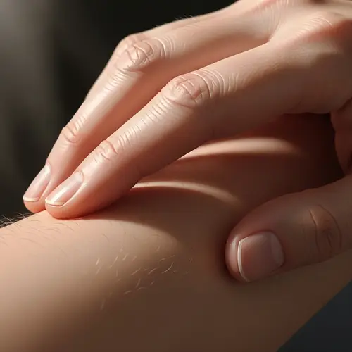 Hand Touching Skin Illustration