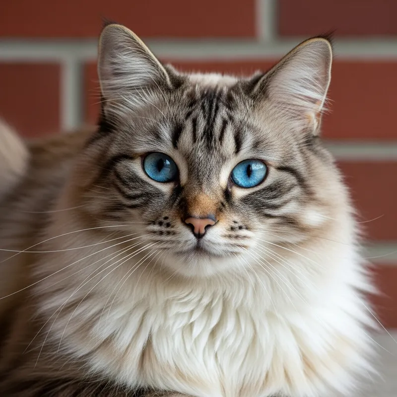 Majestic Blue-Eyed Cat Basking in Sunlight
