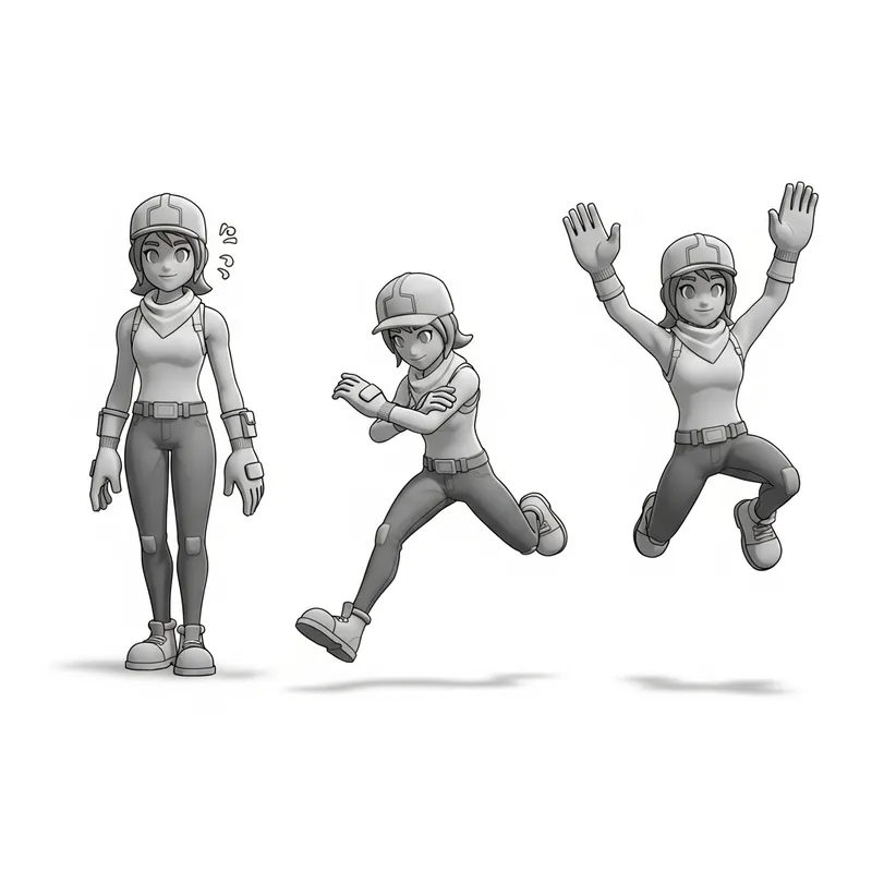 Idle and Jump Running Animation for Video Game Character