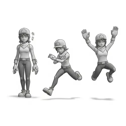 Idle and Jump Running Animations for Video Game Character