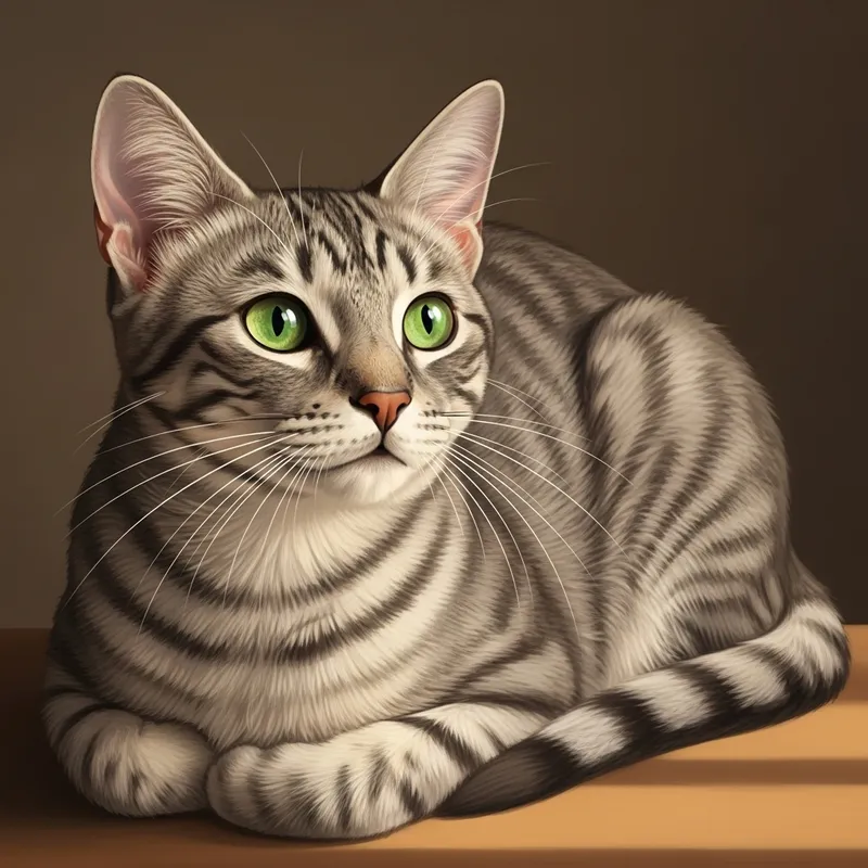 Adorable Soft Grey Cat with Bright Green Eyes