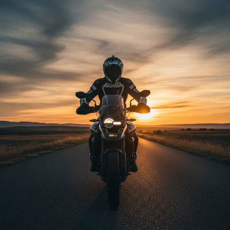 Motorcyclist Heading Towards the Horizon Motorcyclist Heading Towards the Horizon
