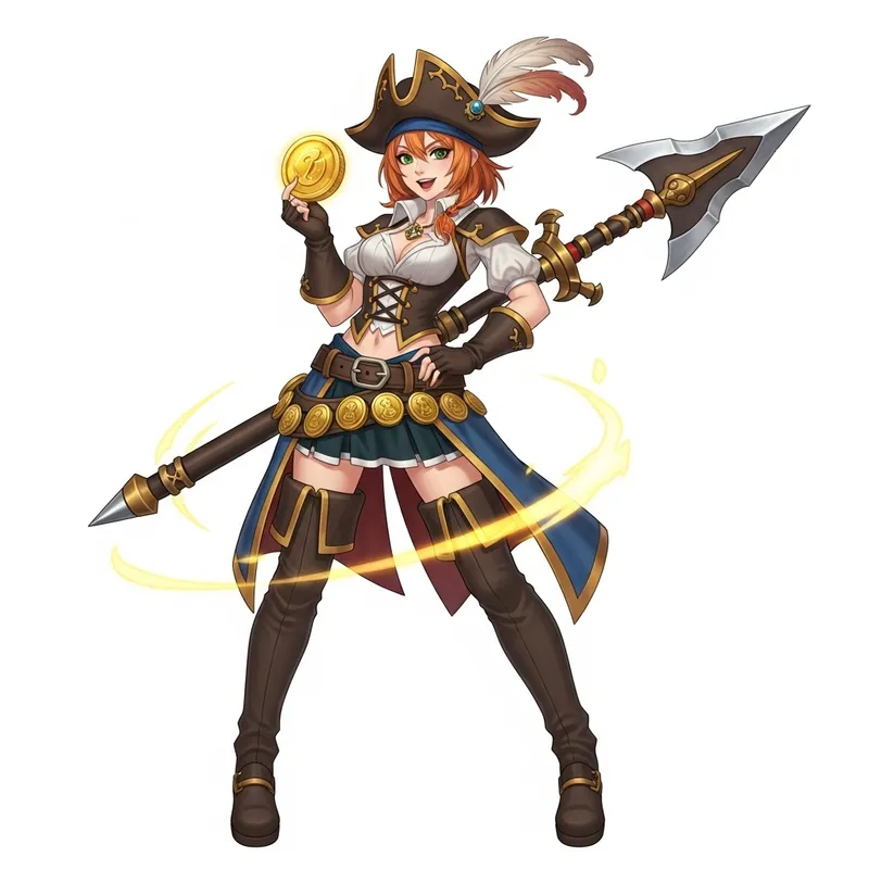 Miss Fourtune - Pirate Character with Orange Hair & Green Eyes