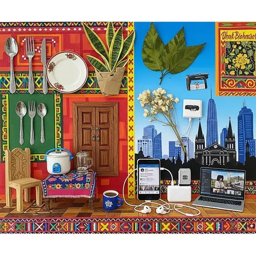 Contemporary Filipino Culture Artwork with Traditional and Modern Elements