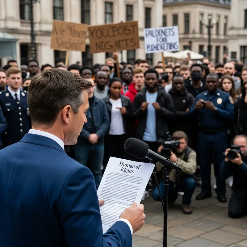 Politician Exposed: Hypocritical Actions at Human Rights Rally