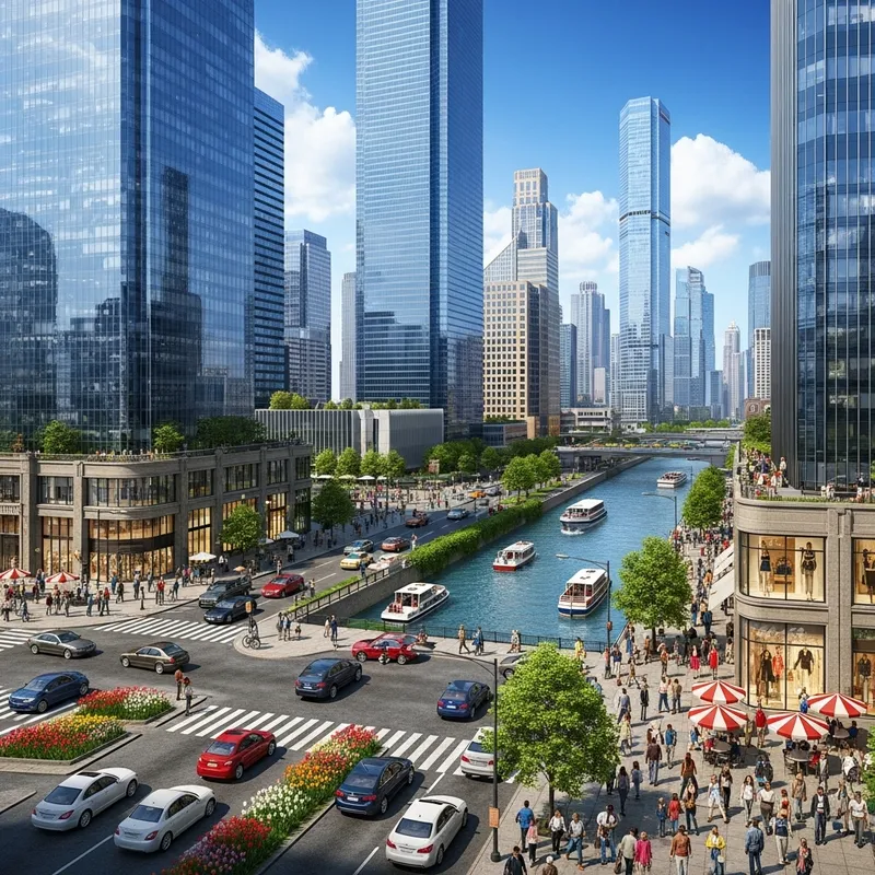 Bustling Cityscape | Urban Life Scene