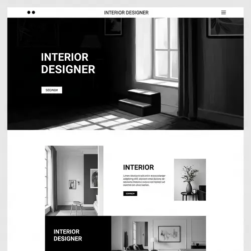 Vintage Minimalistic Interior Designer Website Layout
