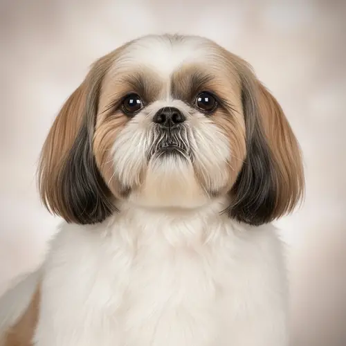 White and Black Spot Shih Tzu Dog | Groomed Coat