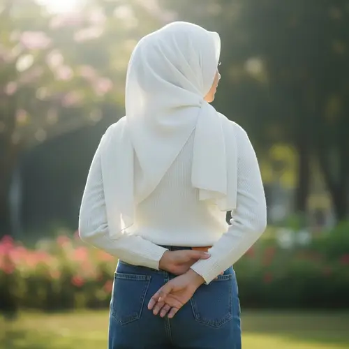 Stylish Indonesian Hijab Girl in Casual Attire