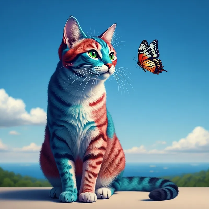 Creative Cat Watching Butterfly - Gato Creativo Creative Cat Watching Butterfly - Gato Creativo