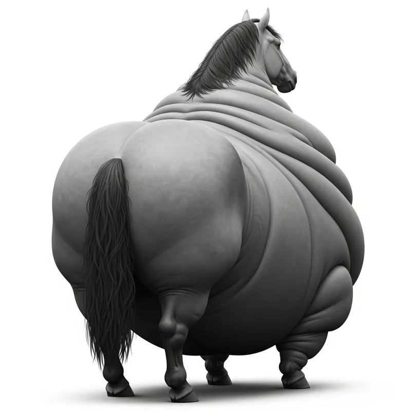 Giant Horse with Obesity: A Unique Silhouette