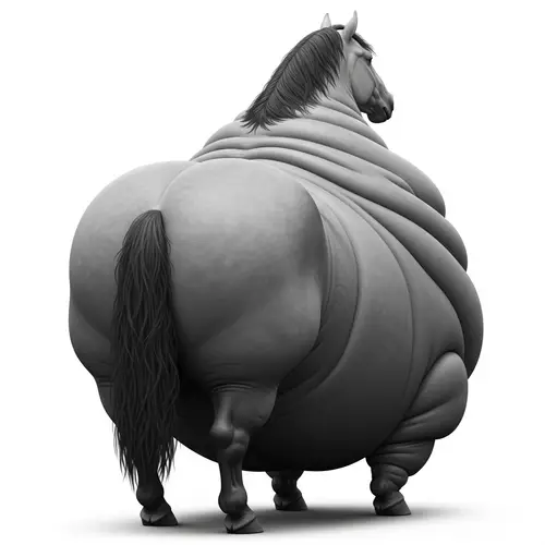 Giant Horse with Obesity: A Unique Silhouette