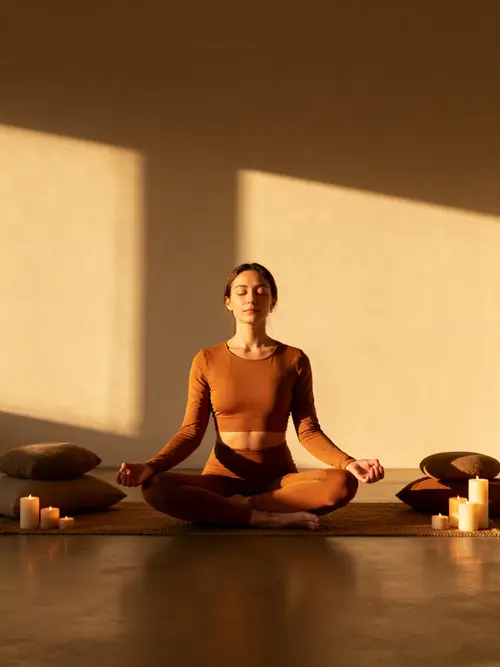 Serene Meditation in Earth-Tone Activewear
