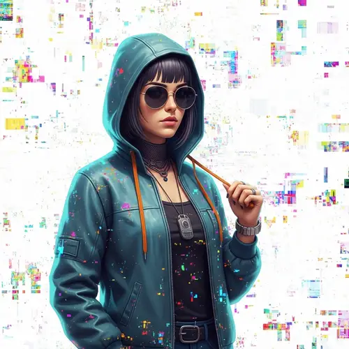 Futuristic Metaverse Glitch Art: Cyberpunk Inspired Pattern