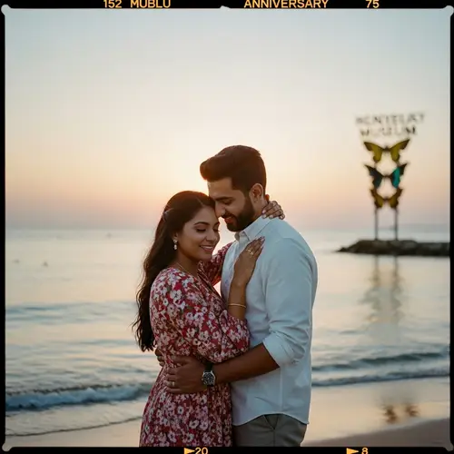 Romantic Anniversary Beach Celebration at Sunset