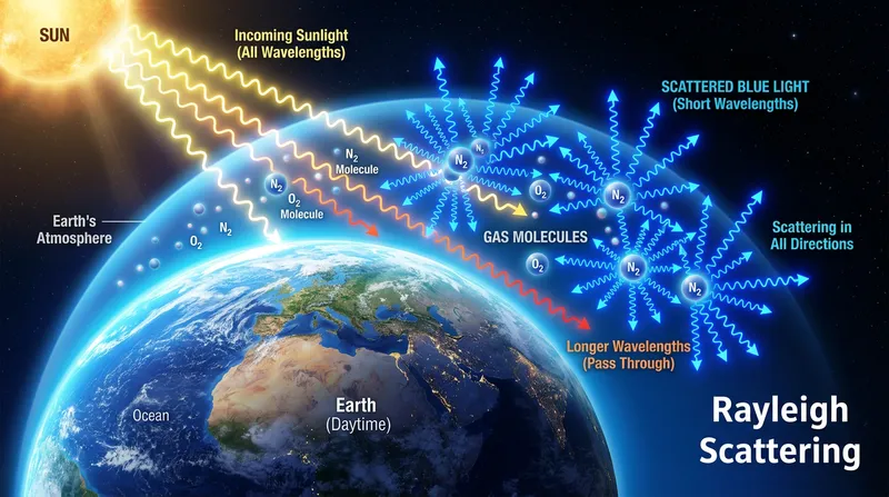 Sunlight Waves & Blue Light Scattering Visualization Sunlight Waves & Blue Light Scattering Visualization