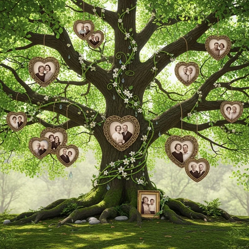 Green and Lush Family Tree Display