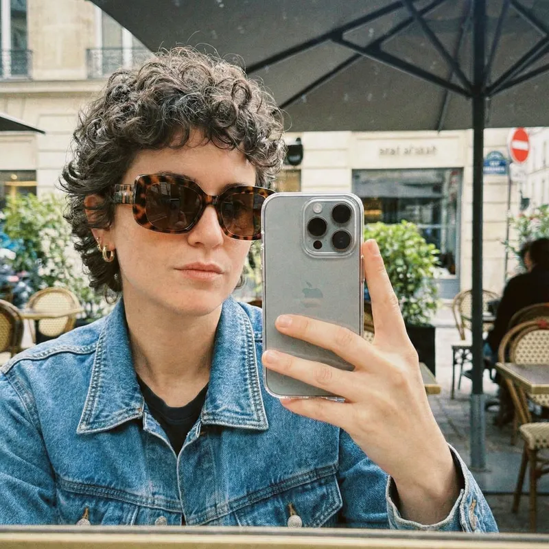 Trendy Selfie in Sunglasses with iPhone