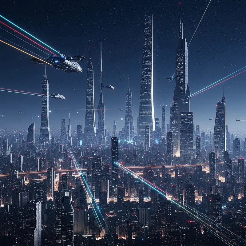 Futuristic Cityscape from Afar