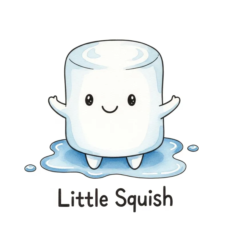 Adorable Watercolor Sketch of 'Little Squish' - Cute and Playful Adorable Watercolor Sketch of 'Little Squish' - Cute and Playful