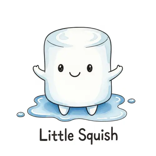 Whimsical Watercolor of 'Little Squish' - Childlike Wonder