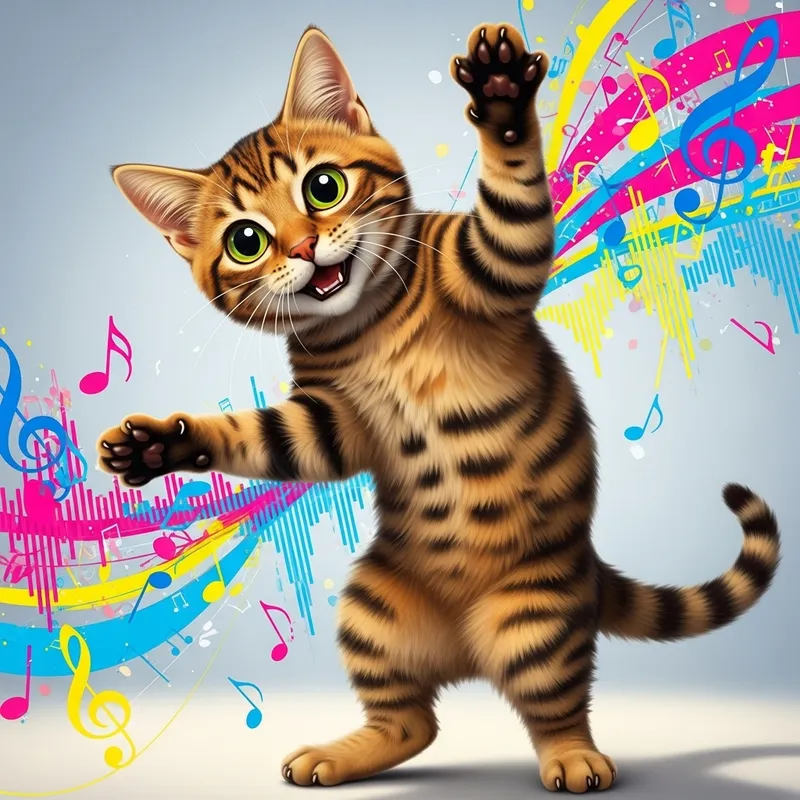 Playful Cat Dances to Viral Tune | Trendy and Entertaining Scene Playful Cat Dances to Viral Tune | Trendy and Entertaining Scene