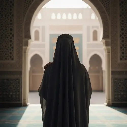 Respectful Image of Covered Muslim Woman | Tranquil Scene